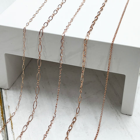Permanent Jewelry Chain Options - Rose Gold