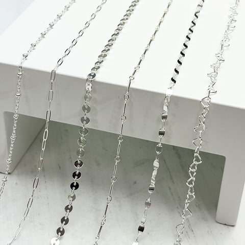 Permanent Jewelry Chain Options - Silver - Lighter Options