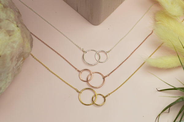 Rose gold discount interlocking circle necklace