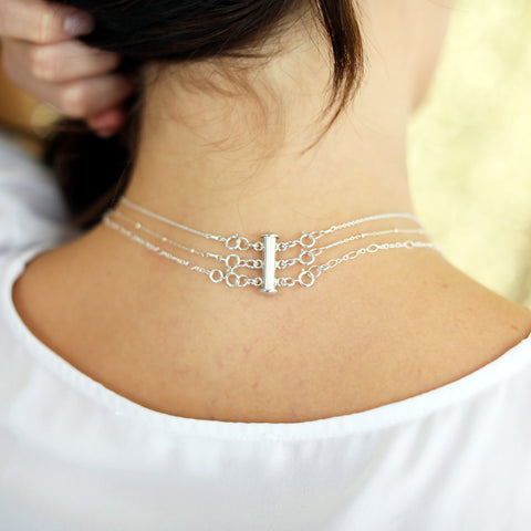 Necklace Layering Clasp Silver