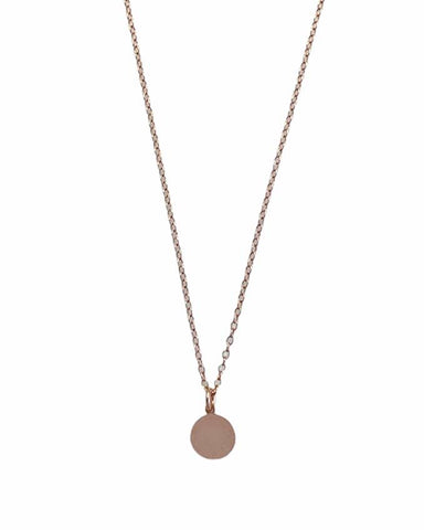 Round Coin Necklace - Rose Gold - Engravable