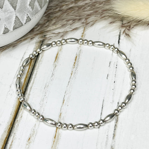 7mm Oval Bracelet Silver