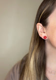 Red July Shimmer Studs