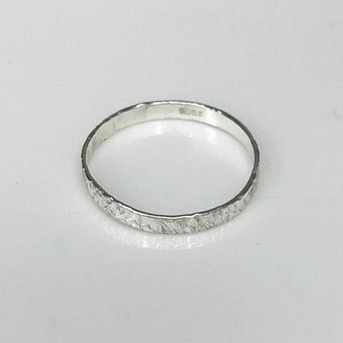Birch Hammered Ring Silver