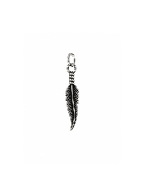 Boho Feather Charm - Silver