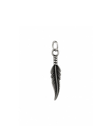 Boho Feather Charm - Silver