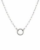 Brick Charm Necklace Chain - Silver