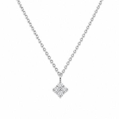 Clover CZ Necklace - Silver