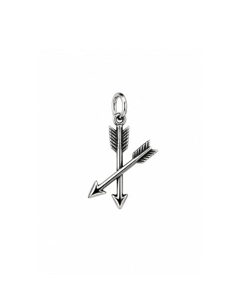 Crossing Arrow Charm - Silver