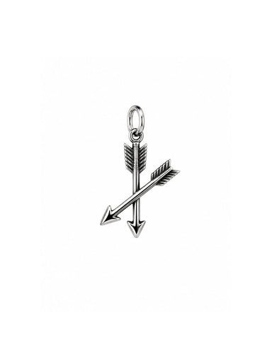 Crossing Arrow Charm - Silver