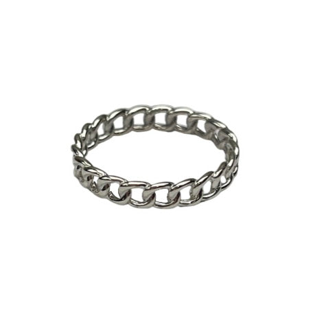 Curb Chain Silver Ring