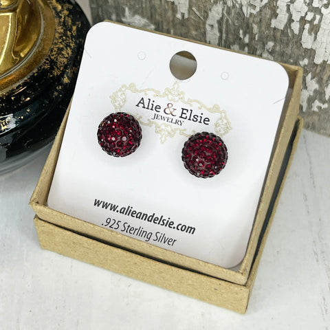 Burgundy January Shimmer Studs