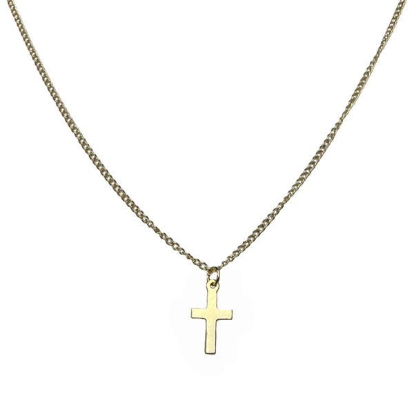 Tiny Cross Necklace - Gold