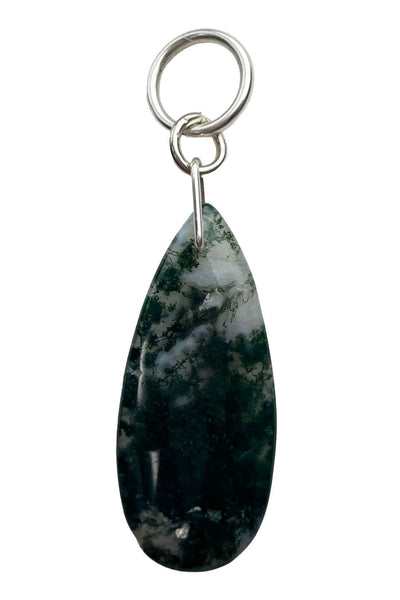 Moss Agate Teardrop Charm