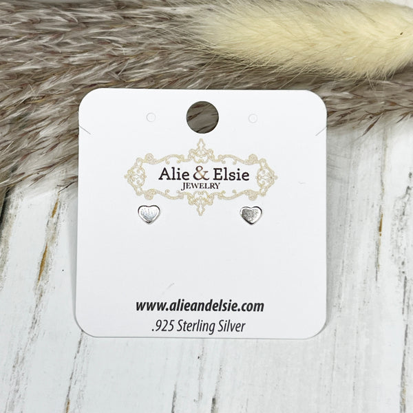 Happy Heart Studs - Silver