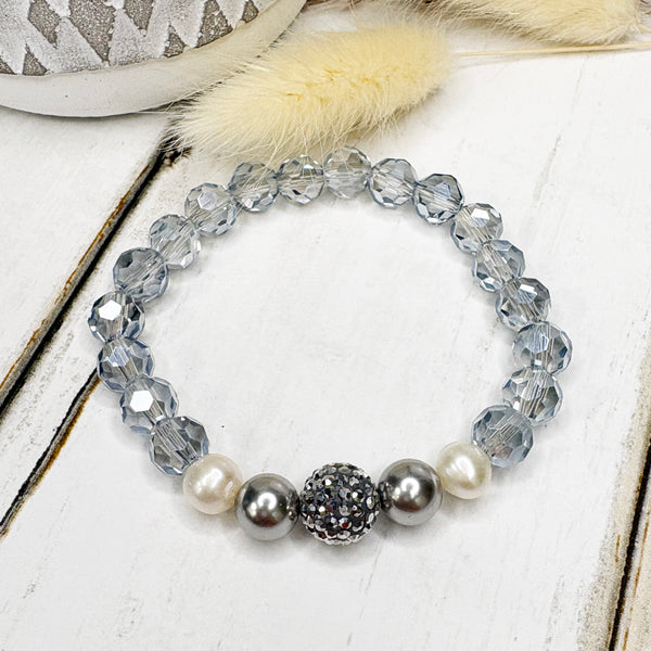 Labradorite Shimmer Pearl Bracelet
