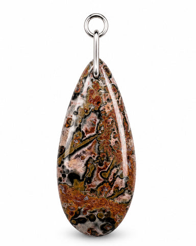 Leopard Skin Jasper Charm - Silver