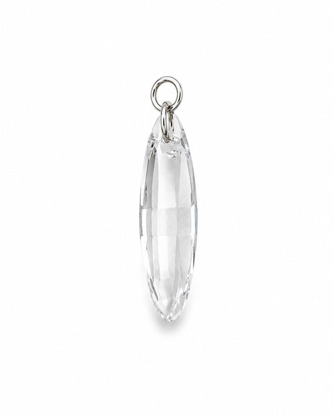Swarovski Crystal Long Charm - Silver
