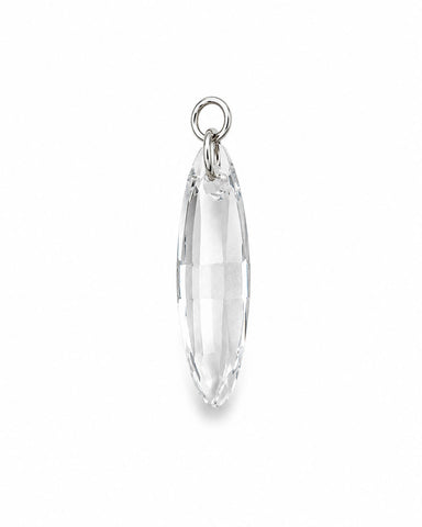 Swarovski Crystal Long Charm - Silver