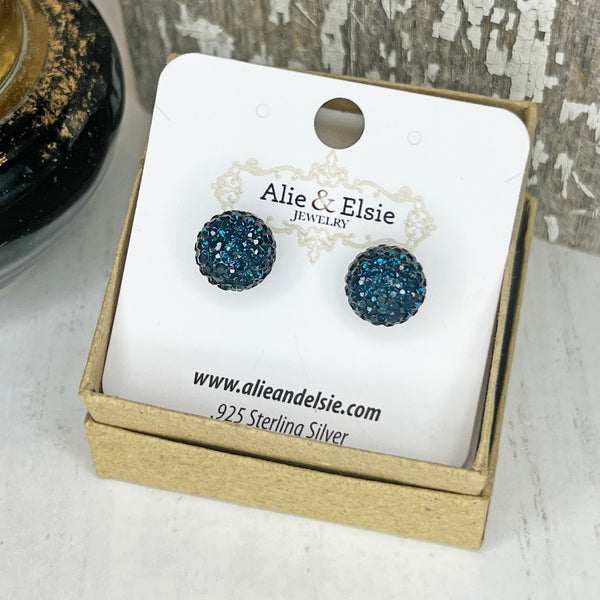 Navy Shimmer Studs