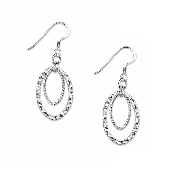 Oval Echo Silver Earring