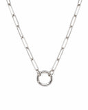 Paperclip Charm Necklace Chain - Silver