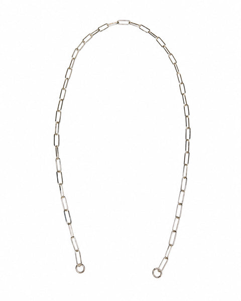 Paperclip Charm Necklace Chain - Silver