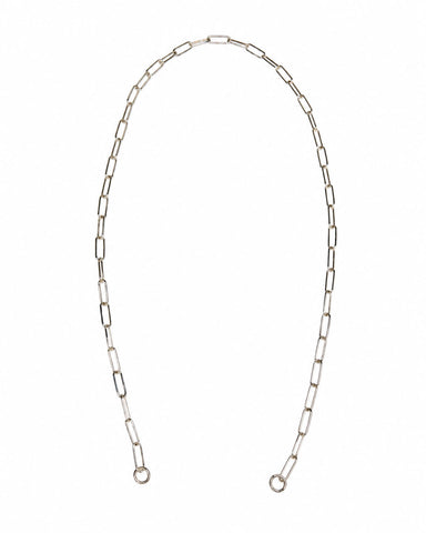 Paperclip Charm Necklace Chain - Silver