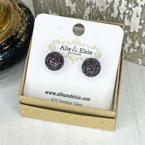 Plum February Shimmer Studs Studs