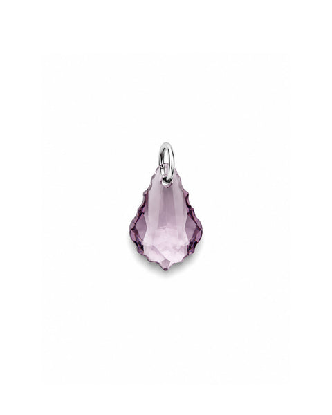 Purple Swarovski Charm - Silver