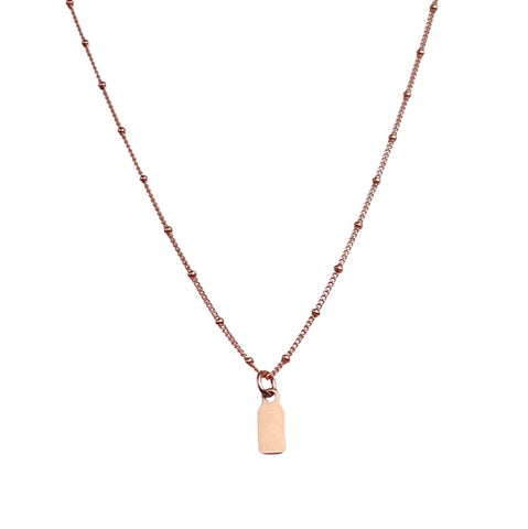 Tag Necklace - Rose Gold - Engravable