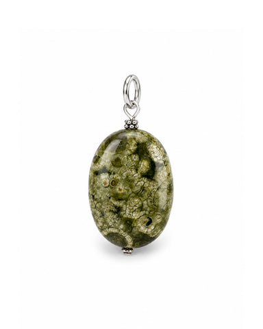 Rainforest Jasper Charm - Silver
