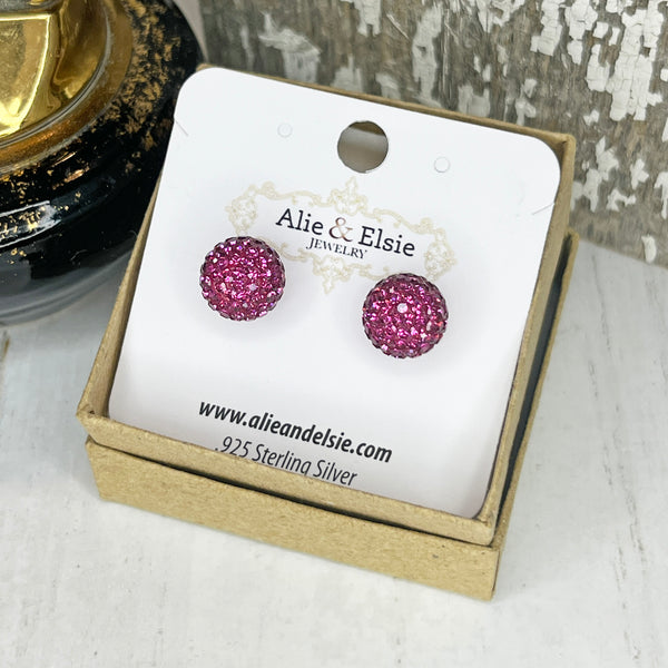 Raspberry Shimmer Studs