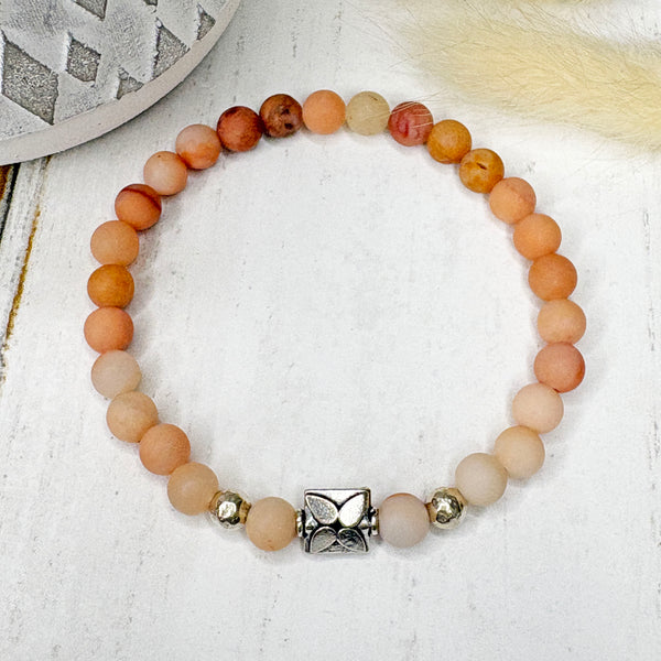 Red Aventurine Floral Bracelet