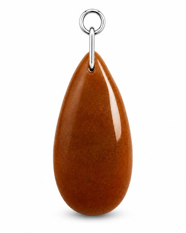 Red Advertine Charm - Silver