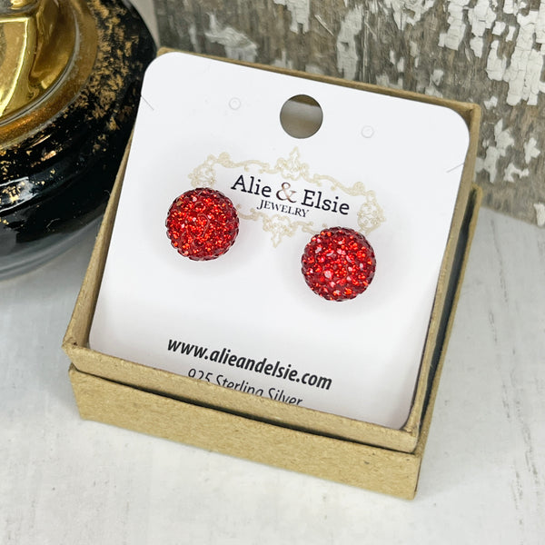 Red July Shimmer Studs