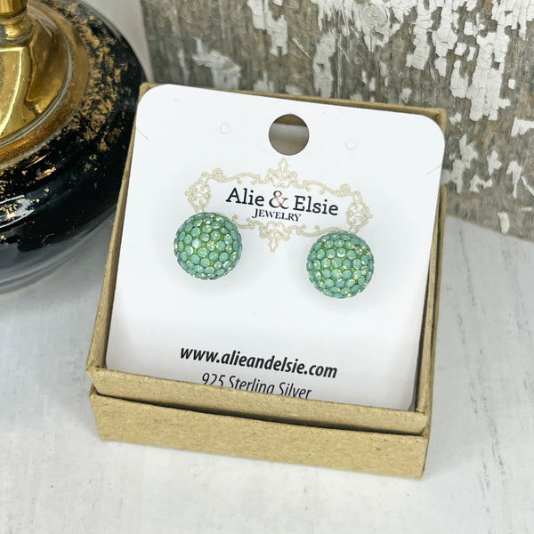 Sage Shimmer Studs