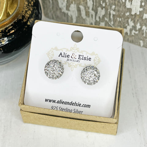 Silver April Shimmer Studs