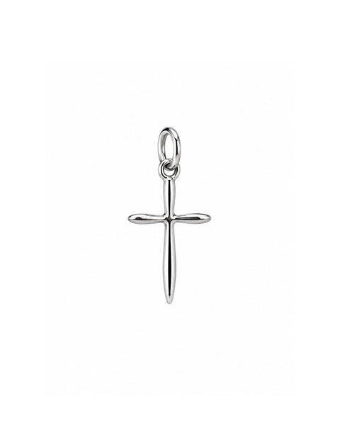 Skinny Cross Charm - Silver