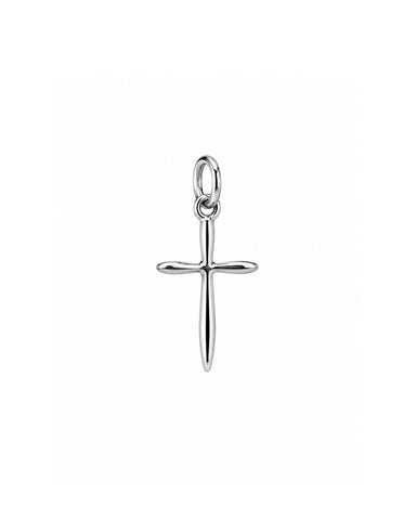 Skinny Cross Charm - Silver