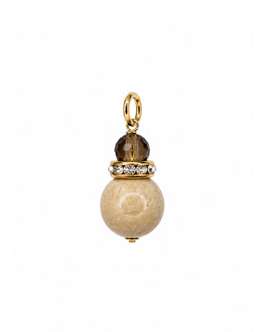 Smoky Riverstone Charm - Gold