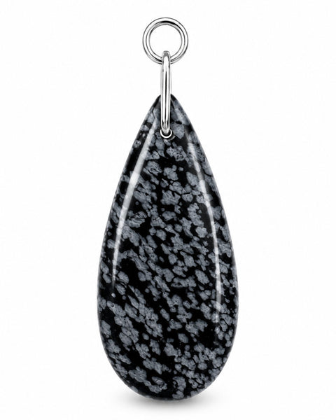 Snowflake Jasper Charm - Silver