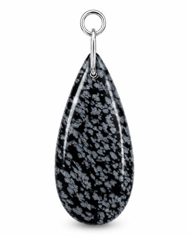 Snowflake Jasper Charm - Silver