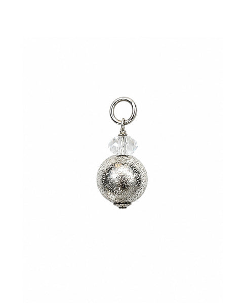 Sparkle Ball Charm - Silver