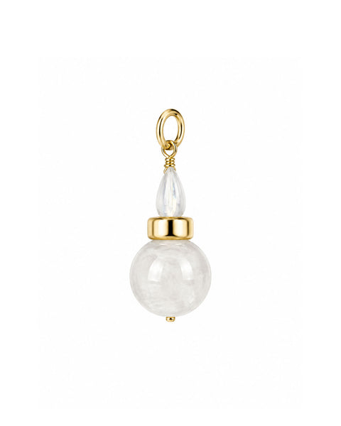Magical Rainbow Moonstone Charm - Gold