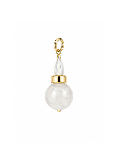 Magical Rainbow Moonstone Charm - Gold