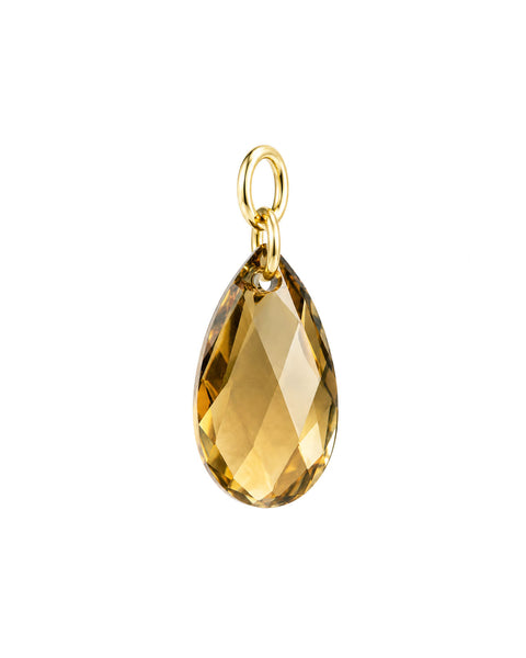 Swarovski Teardrop Charm - Gold