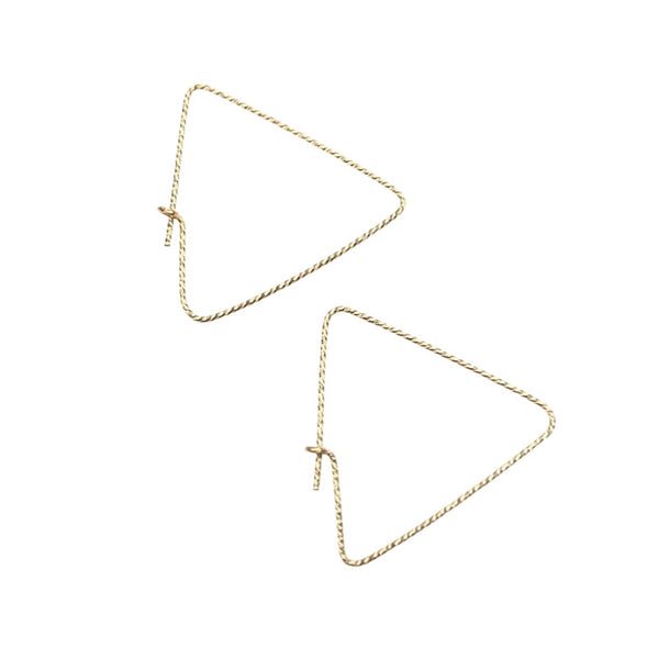 Sparkle Triangle Hoops - Gold