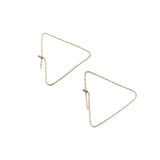 Sparkle Triangle Hoops - Rose Gold