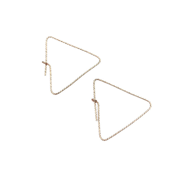 Sparkle Triangle Hoops - Rose Gold